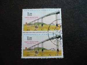 Stamps - Macau - Scott# 434 - Used Pair of Stamps