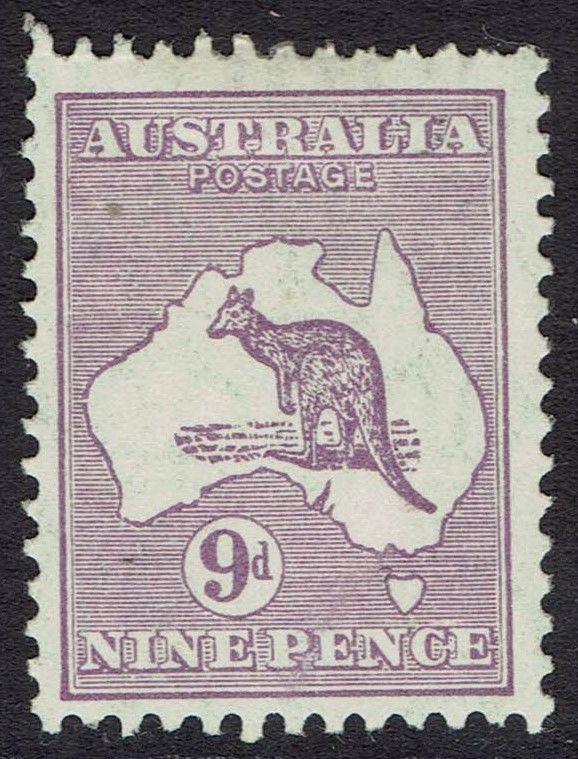 AUSTRALIA 1929 KANGAROO 9D SMALL MULTI WMK 