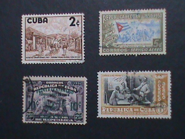 ​CUBA-4 VERY OLD CUBA USED-STAMPS-VF WE SHIP TO WORLD WIDE AND COMBINE