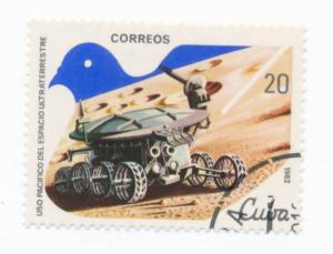 Cuba 1982 Scott 2504 used - 20c, Outer space, Lunokhod moon vehicle