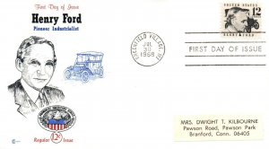 1968 FDC - Henry Ford, Pioneer Industrialist - Cover Craft Cachet - F25242