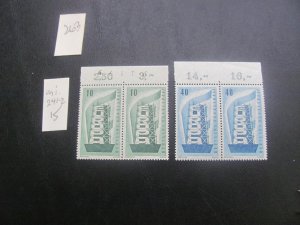 GERMANY 1956 MNH MI. 241-242 MARGIN PAIR  SET XF (263) ALL MARGIN #s OR CM