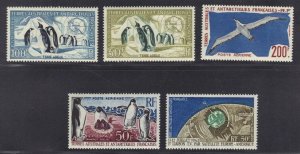 FRANCE FRENCH SOUTHERN ANTARCTIC TERRITORIES 1956 1st AIRMAILS Sc C1-5 VL HINGED