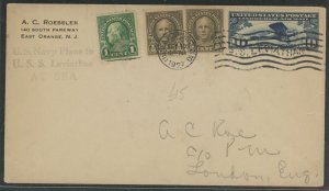 US 551/552/C10 1/2c Hale (pair) & 1 c Washington (Fourth Bureaus & 10c Linbergh Spirit of St. Louis, September 127 A C Roessler