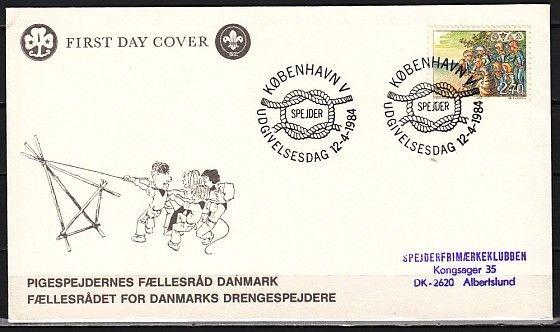 Denmark, Scott cat. 754. Scouts & Campfire issue on a First day cover.