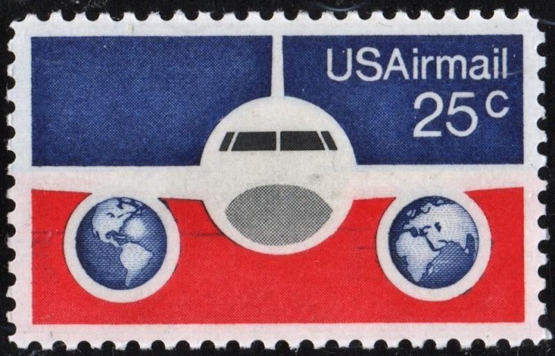 SC#C89 25¢ Plane & Globes (1976) MNH