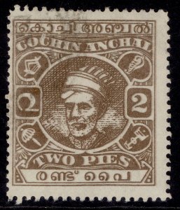 INDIAN STATES - Cochin GVI SG86, 2p grey-brown, FINE USED.