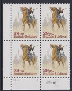 2818 Buffalo Soldiers Plate Block MNH