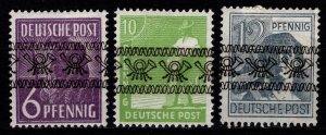 Germany [British/US Zone] 1948 Optd. Band Posthorns, 6pf, 10pf & 12pf [Unused]