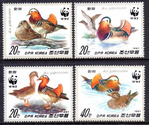 Korea DPR 1987 Birds - WWF Complete Mint MNH Set SC 2679-2682