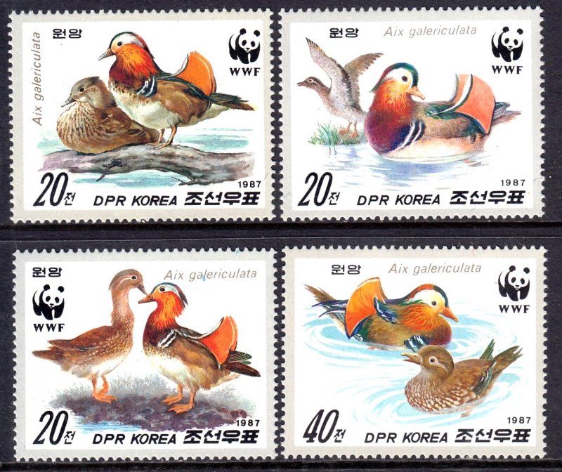Korea DPR 1987 Birds - WWF Complete Mint MNH Set SC 2679-2682