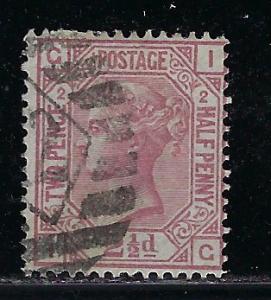 Great Britain Scott # 66, used, plate # 2/IG