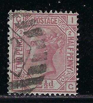Great Britain Scott # 66, used, plate # 2/IG