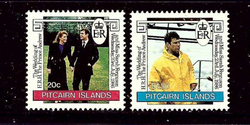Pitcairn is 275-76 MNH 1986 Prince Edward Wedding