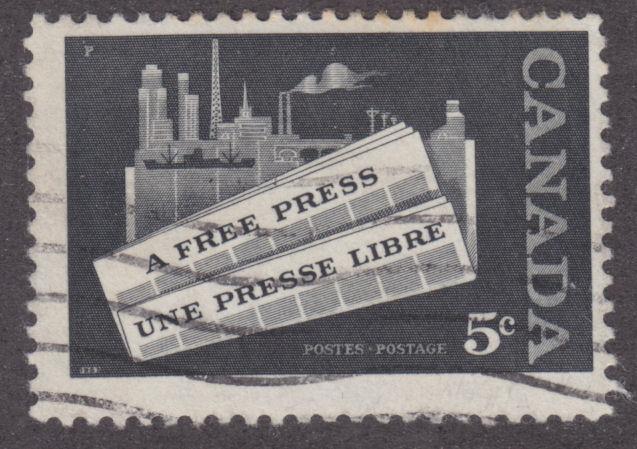 Canada 375 A Free Press 5¢ 1958