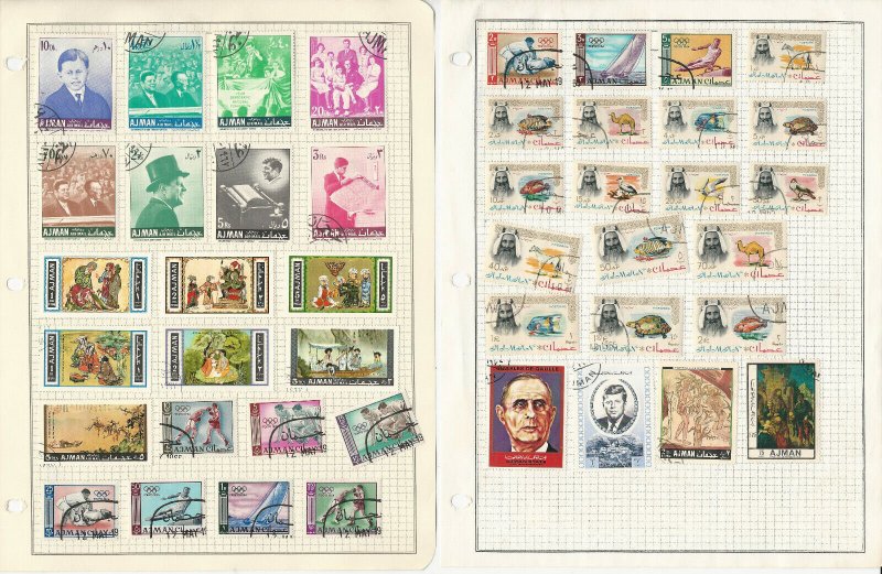 Ajman Stamp Collection on 13 Pages, Sports, Animals, Space, JFZ