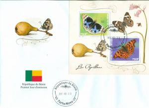 Butterflies Insects Schmetterlinge Fauna Benin first day covers FDC set