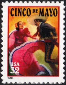 SC#3203 32¢ Cinco de Mayo Single (1998) SA