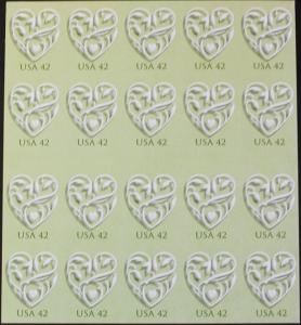 US #4271 Mint Sheet Wedding Heart wedding