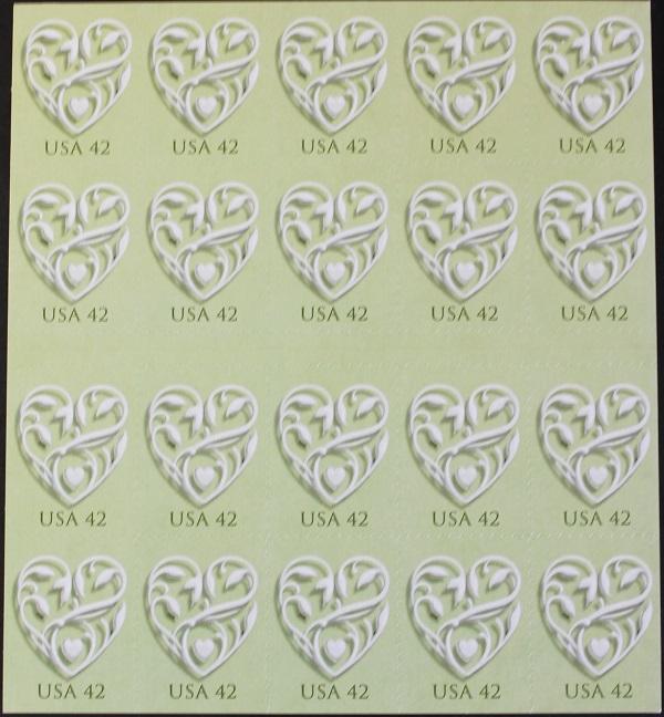 US #4271 Mint Sheet Wedding Heart wedding