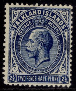 Falkland Islands GV SG76, 2 1/2D Deep Blue, M New Cats-