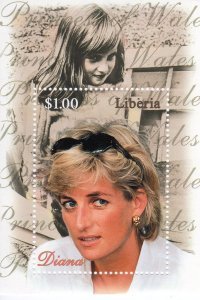 Liberia 1997 TRIBUTE TO DIANA s/s Perforated Mint (NH)