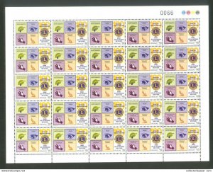 Lions Clubs International Centenary 2017 fullsheet MNH Uruguay blind environment