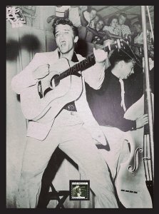 Elvis Presley, Hound Dog, Rock & Roll - Framed Wall Art with Postage Stamp