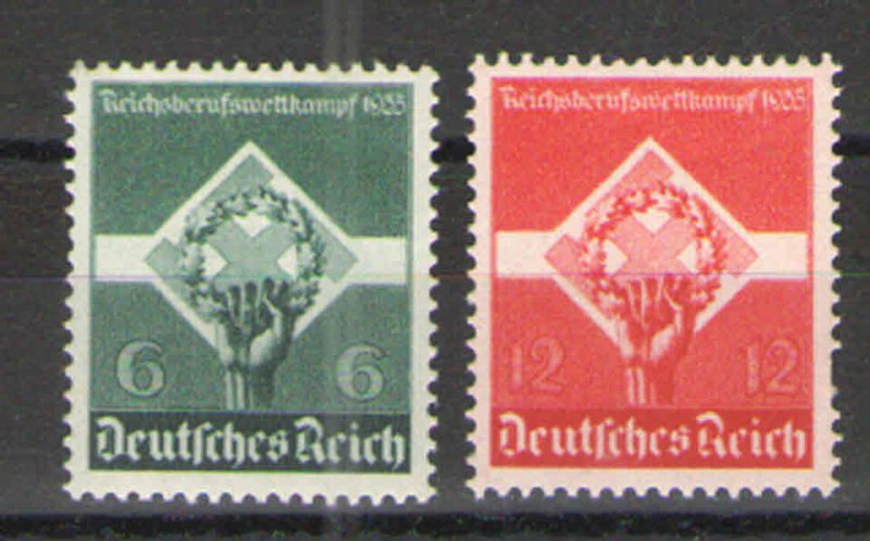 Germany - Third Reich 1935 Sc# 454-455 MH VG/F - Young Workers set