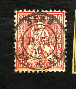 SWITZERLAND #46 USED FVF Cat $48