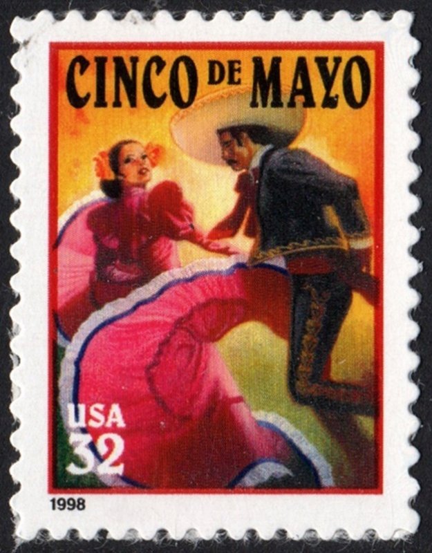 SC#3203 32¢ Cinco de Mayo Single (1998) SA