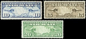 C7-9, Mint VF NH Complete Set of Three Airmail Stamps (Stock photo) Stuart Katz