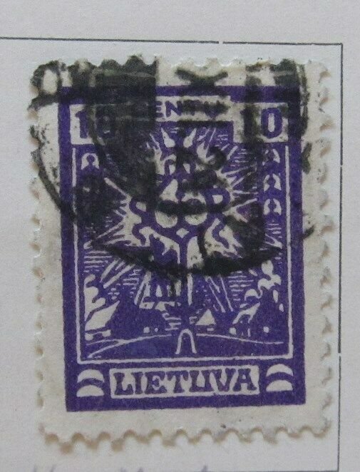 A11P5#39 Litauen Lituanie Lithuania 1923 Wmk Webbing 10c used