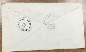 220a cap on left 2 w/ J22 on UNCLAIMED Columbus Ohio 1893 nice cover