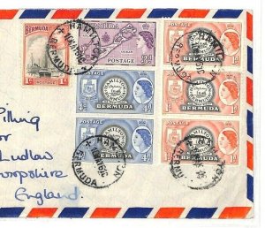 Bermuda KGVI QEII MIXED REIGNS FRANKING Cover Ludlow 1961 {samwells-covers}AL274