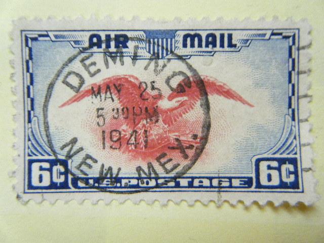 SC#C23 US Air Mail 6 Cnt Blue Red, cxl 05/25/1941 Deming, NM