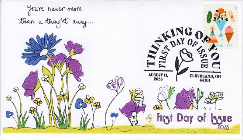 23-173, 2023, Thinking of You, First Day Cover, Pictorial Postmark, Cleveland OH