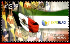 2892 MEXICO 2014 ALADI 2014 EXHIBITION, EXPOALADI, FLAGS, MNH