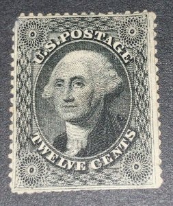 USA Stamp Scott#36 Washington Perf 12c Black ($300)