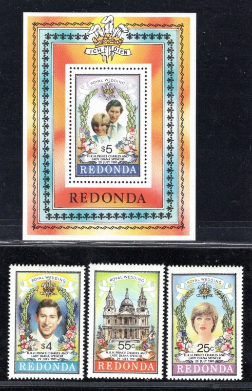 ANTIGUA  REDONDA STAMP WORLD #72-75 FVF/MNH