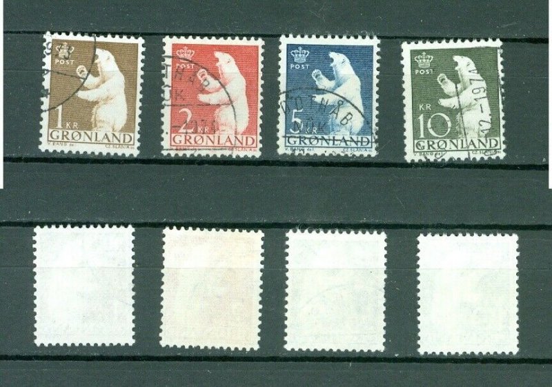 Greenland. 1963 Polar Bear Complete Set. Cancel. Scott # 62-63-64-65.