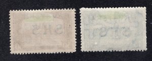 Yugoslavia Croatia 1918 50f & 75f, Scott 2L16-2L17 MH, value = 80c