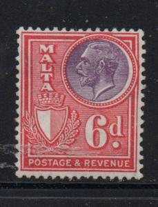 Malta Sc 176 1930 6d red & violet George V stamp mint