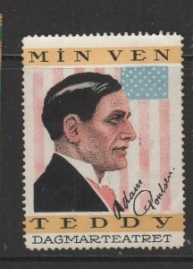 Denmark - My Friend Teddy Theatrical Advertising Stamp - NG