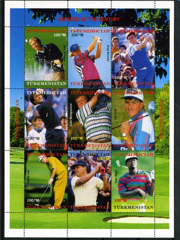 Turkmenistan 2000 Golf Stars Sheet Perforated mnh.vf