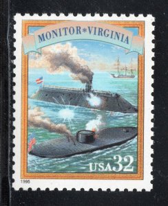 2975a * MONITOR * VIRGINIA * CIVIL WAR **  U.S. Postage Stamp MNH