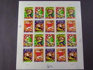 U.S.# 3821-3824-MINT/NEVER HINGED--PANE OF 20------CHRISTMAS-----2003