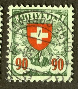 SWITZERLAND 200a USED SCV $4.75 BIN $2.00 COATS OF ARMS