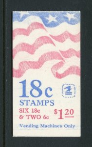 SCOTT  BK138  18¢ PURPLE MOUNTAINS MAJESTIES + 6¢ IN CIRCLE OF STARS  MNH