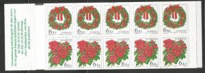 SWEDEN 2317a, MNH STAMPS, COMPLETE BOOKLET, 5 EACH #2316-2317, CHRISTMAS FLOWERS